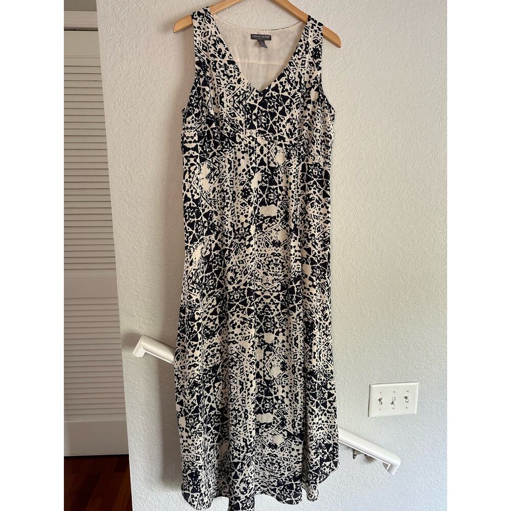 A Pea in the Pod Navy Blue Paint Watercolor Maxi Dress Maternity Summer Vacation